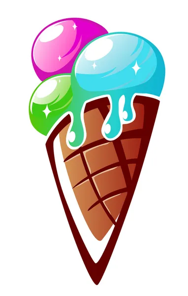 色香味俱全的冰淇淋 — 图库矢量图片