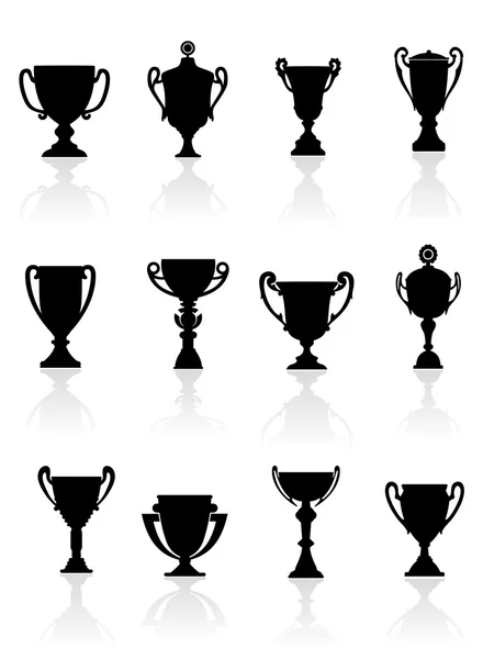 Set of sports trophies — Stock Vector