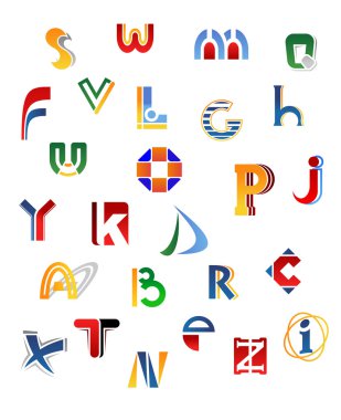 Set of alphabet letters clipart