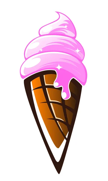 Tasty vanilla ice cream cone Stock Vector