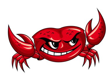 Red crab with claws clipart