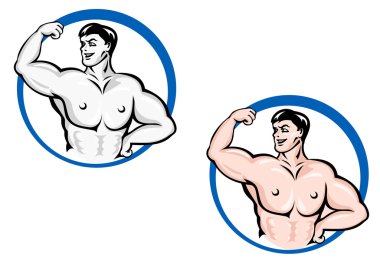 Powerful bodybuilder clipart