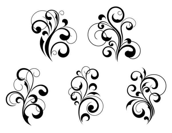 Floral elements and motifs — Stock Vector