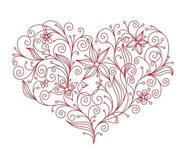 Corazón de flor abstracto — Vector de stock