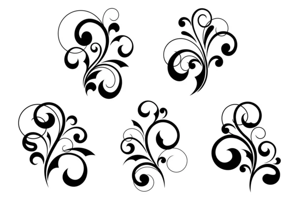 Floral elementen en patronen — Stockvector