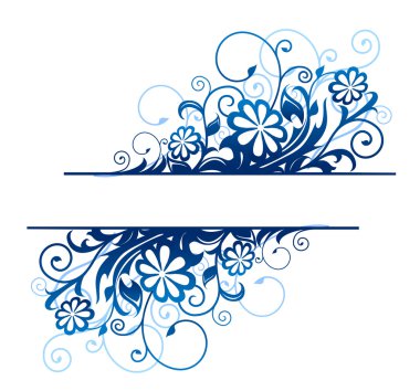 Blue floral border clipart