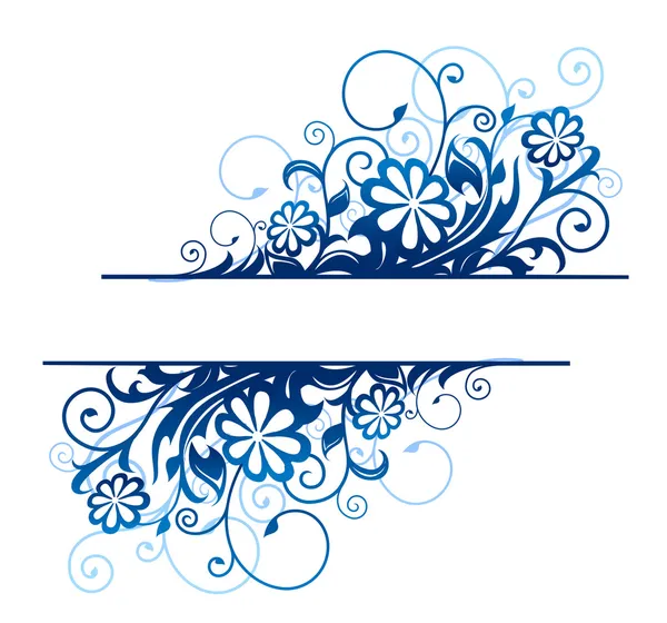 Borda floral azul —  Vetores de Stock