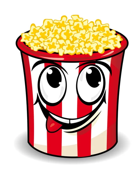 Smiling popcorn box — Stock Vector