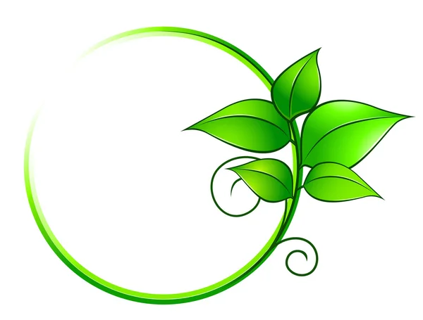 Moldura verde com folhas frescas —  Vetores de Stock
