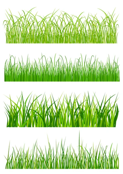 Yeşil çim elemanları ve desenler — Stok Vektör