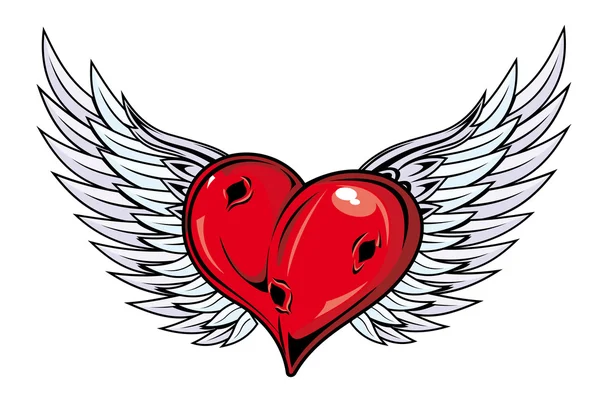 Medieval heart tattoo — Stock Vector