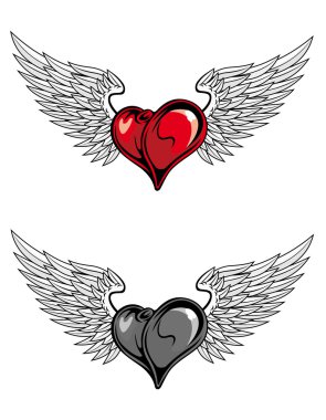 Medieval heart tattoo clipart