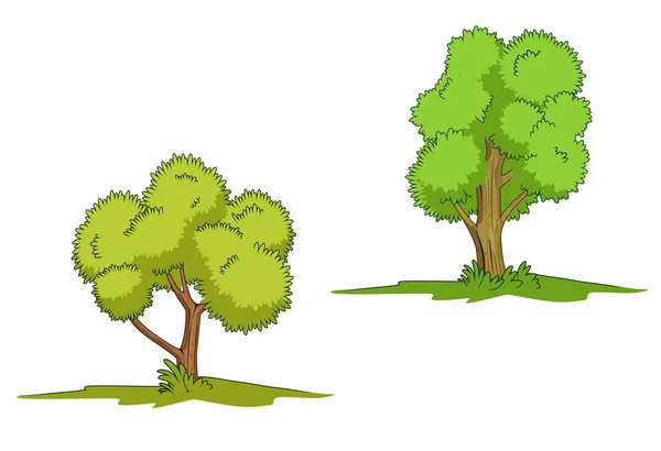 Enstaka gröna träd — Stock vektor