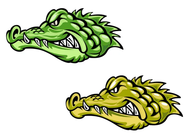 Green and brown crocodiles — Stock Vector