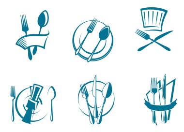 Restaurant menu icons and symbols clipart
