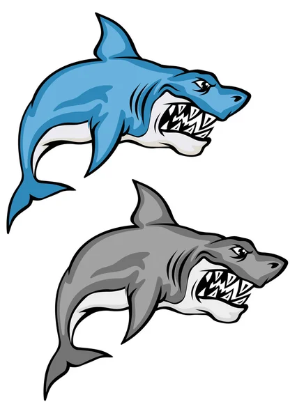 Nebezpeční žraloci — Stockový vektor