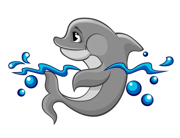 Gullig delfin — Stock vektor