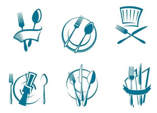 Restoran menu ikon dan simbol Grafik Vektor