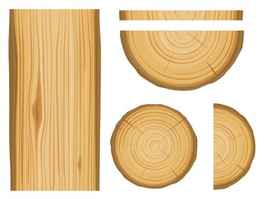 Wood texture and elements clipart