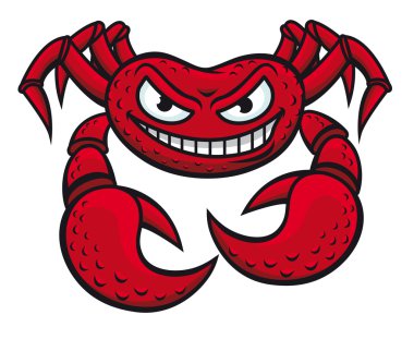 Angry crab mascot clipart