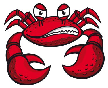 Angry crab with claws clipart
