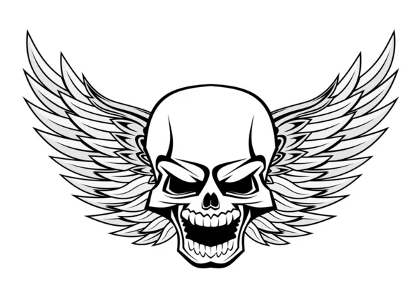 Cráneo con alas — Archivo Imágenes Vectoriales