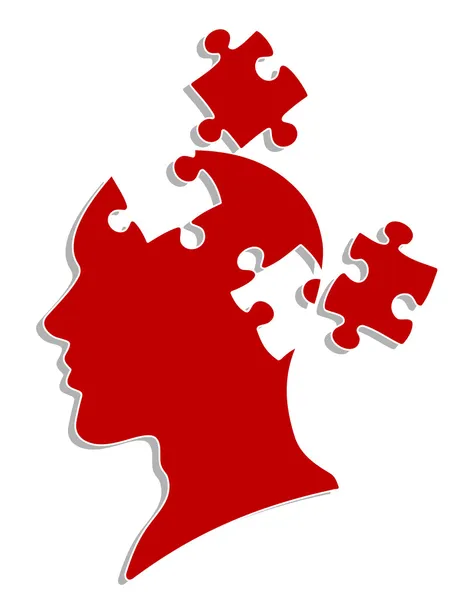 Head with puzzles — Stock Vector