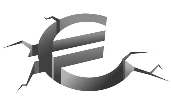 Desplome del euro — Vector de stock