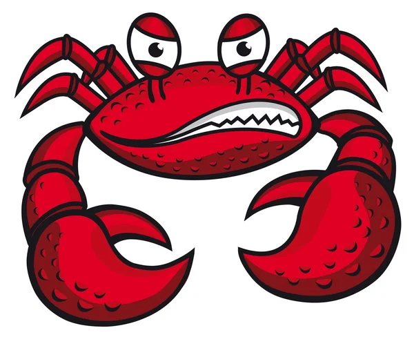 Angry crab with claws — Stock Vector