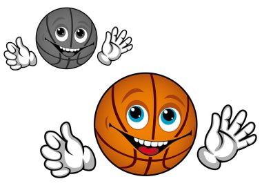 Smiling basketball ball clipart