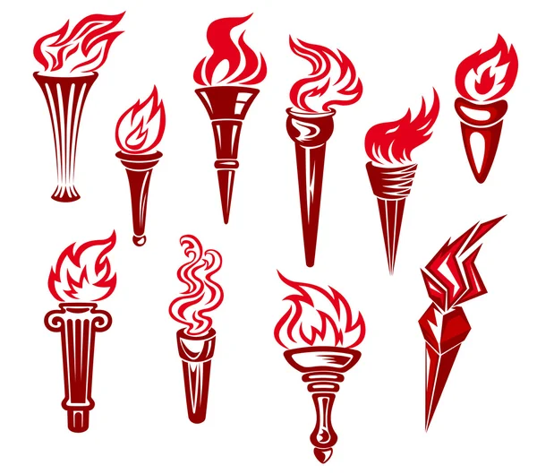 Flaming torchs — Stock Vector