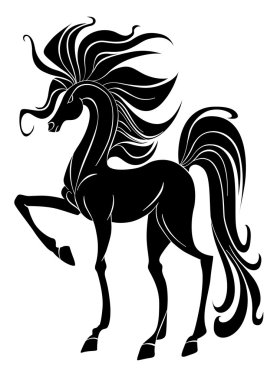 Black horse clipart