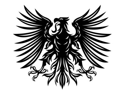 Black heraldic eagle clipart