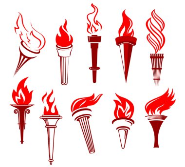 Flaming torchs clipart