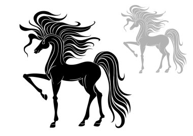 Wild stallion clipart