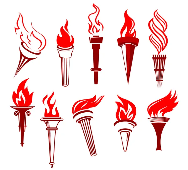 Flaming torchs — Stockvector