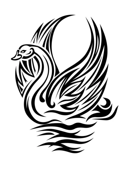 Pájaro cisne — Vector de stock