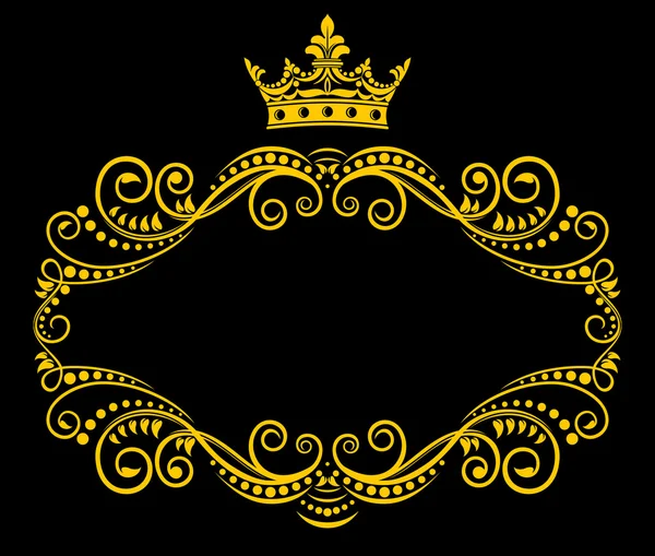Cadre rétro avec couronne royale — Image vectorielle