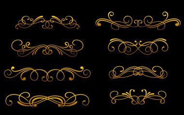 Vintage golden monograms clipart