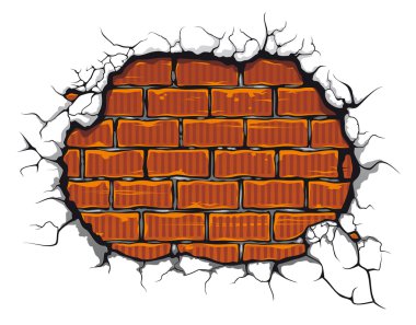 Damaged brickwall clipart