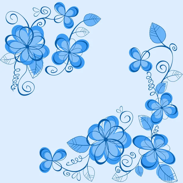 Fleurs bleues sur fond — Image vectorielle