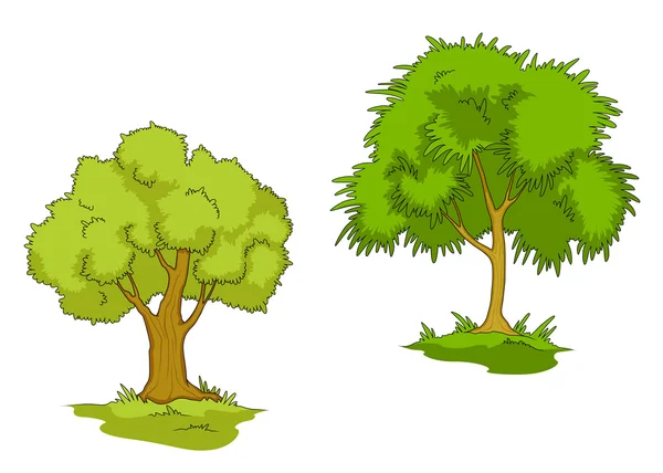 Izole yeşil ağaçlar — Stok Vektör