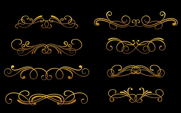 Monogrammes dorés vintage — Image vectorielle