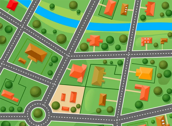 Carte du quartier de banlieue — Image vectorielle