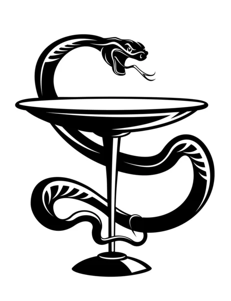 Símbolo de cobra medicina — Vetor de Stock