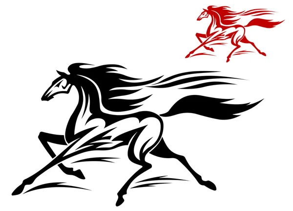 Running stallion — Stock Vector