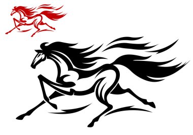 Running mustang clipart