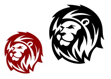 Heraldic lion head clipart