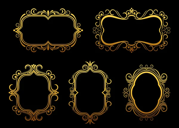 Golden frames set — Stock Vector