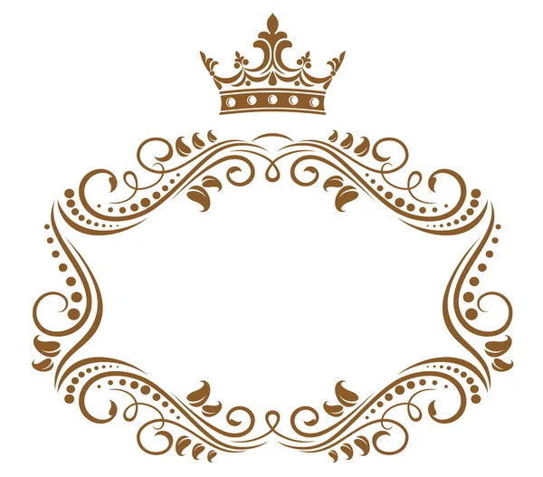 Κομψό βασιλικό κορνίζα με κορώνα Royalty Free Διανύσματα Αρχείου